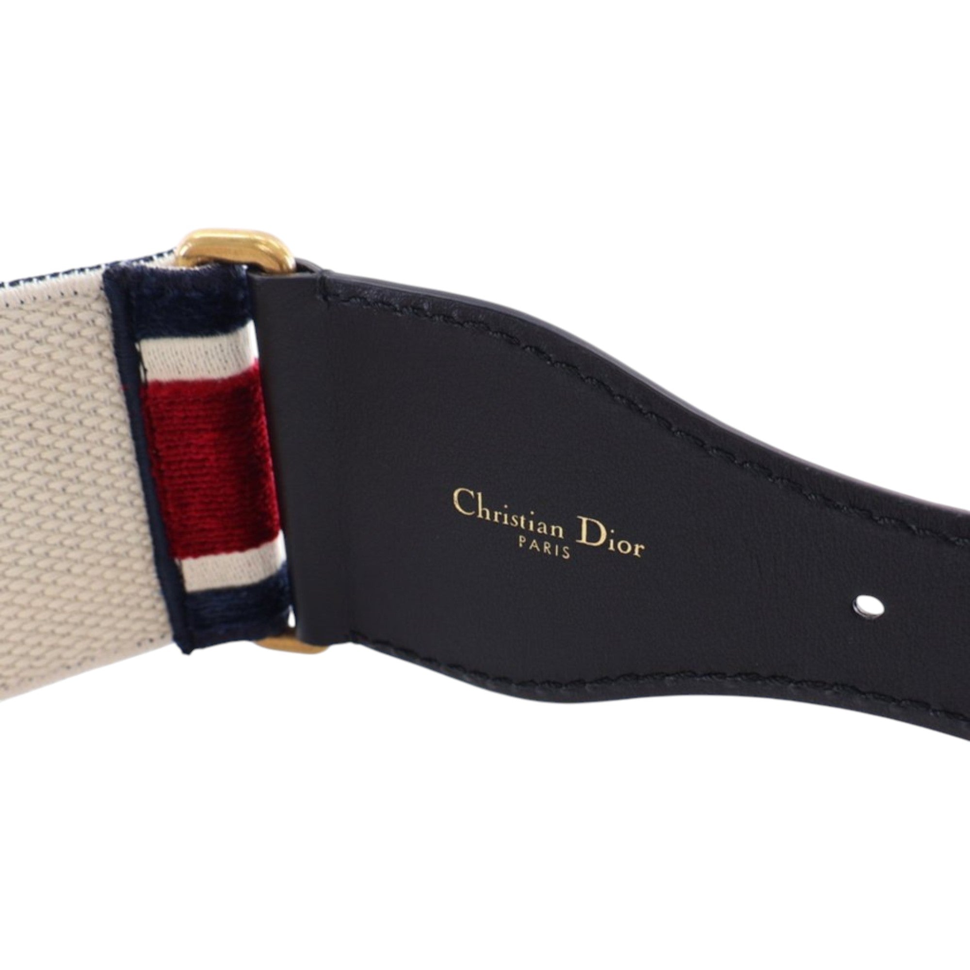 Leather and Embroidered Canvas Wide Belt - Image 5