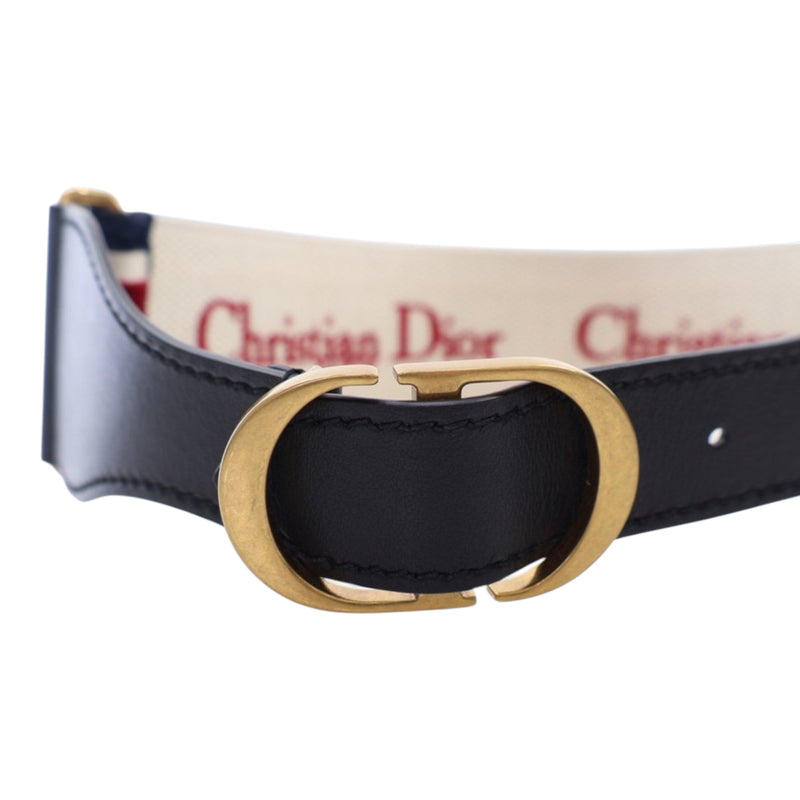 Leather and Embroidered Canvas Wide Belt - Image 9