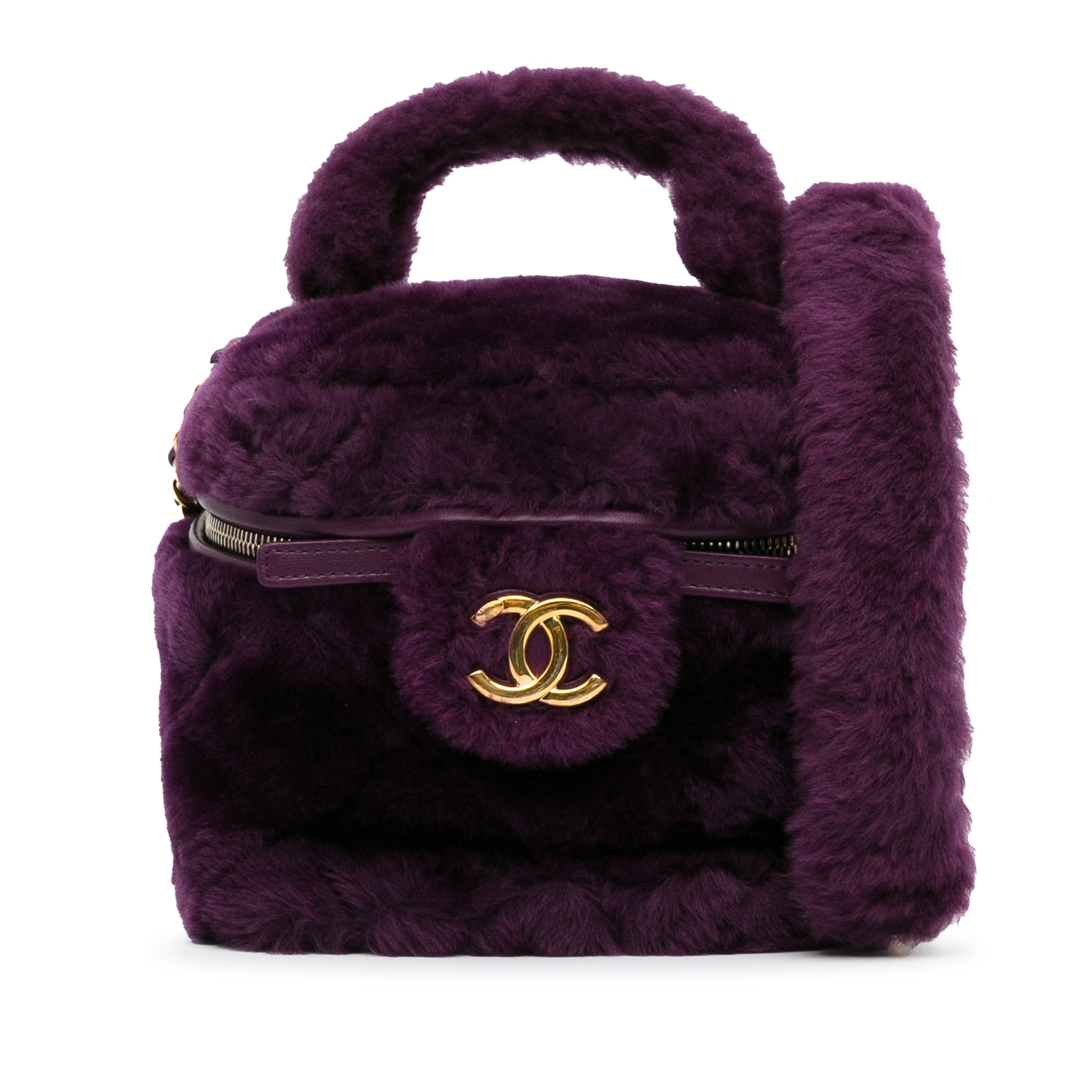 Small Quilted Shearling Vanity Case - Image 1
