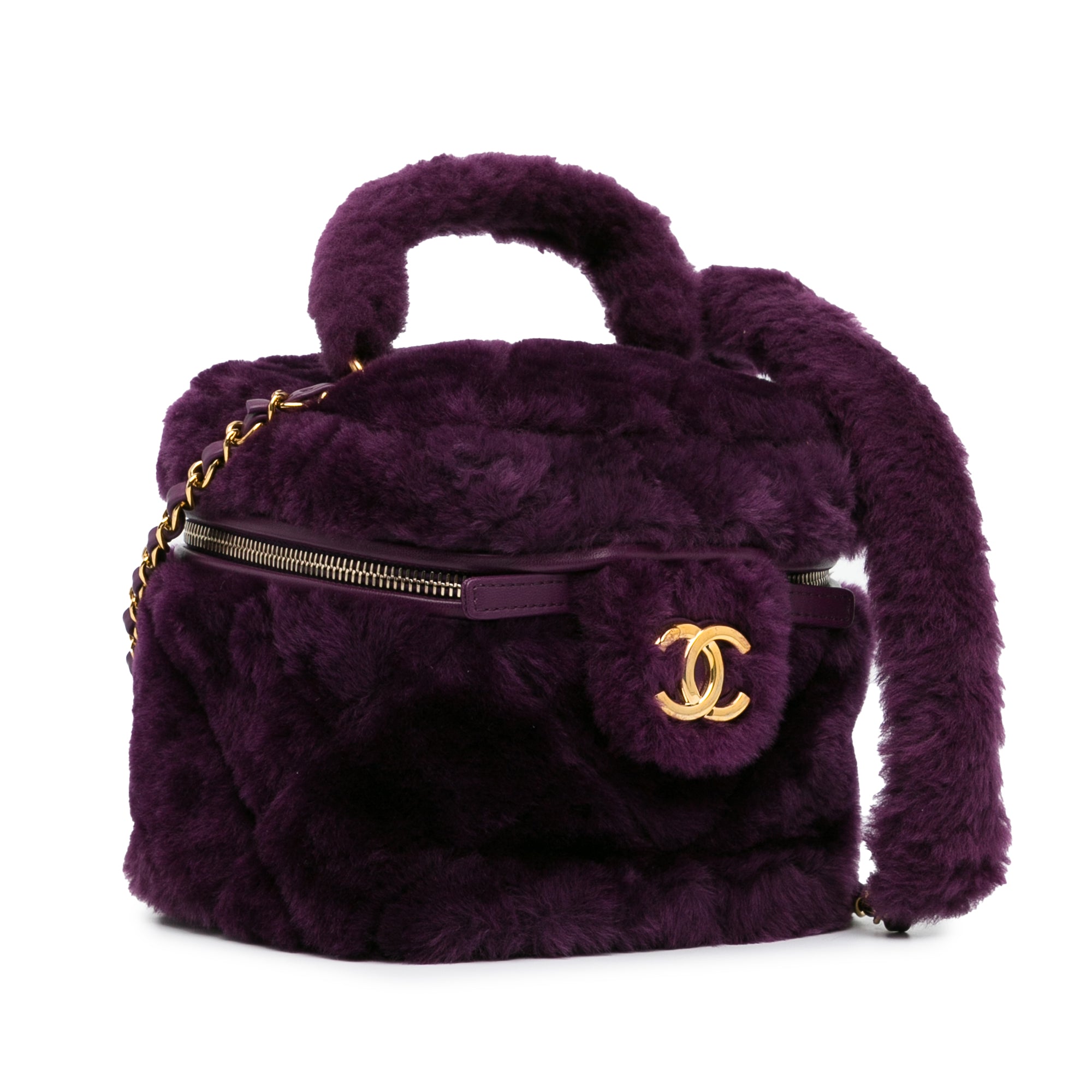 Small Quilted Shearling Vanity Case - Image 2