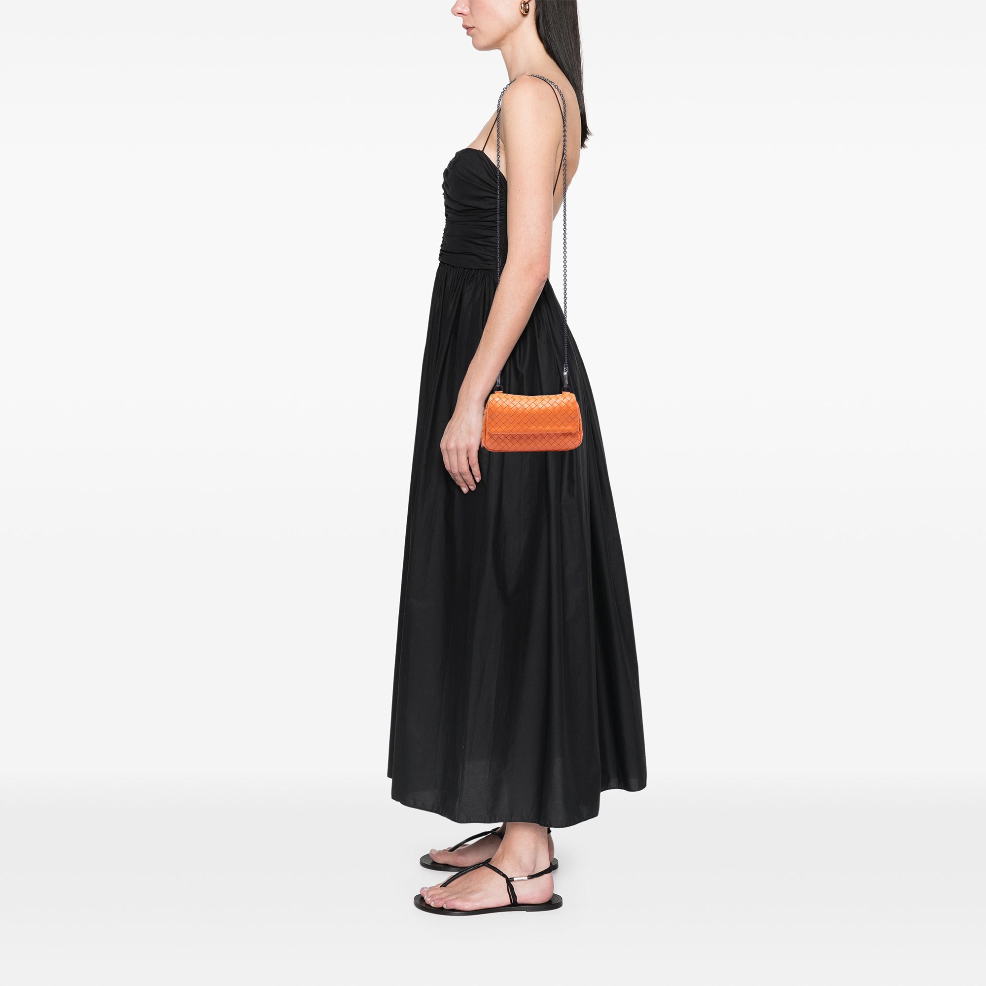 Mini Nappa Intrecciato Expandable Chain Flap Crossbody - Image 6