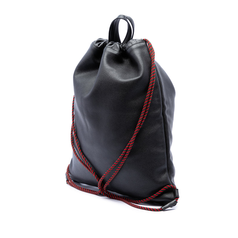 Grained Calfskin Web Logo Drawstring Backpack - Image 2