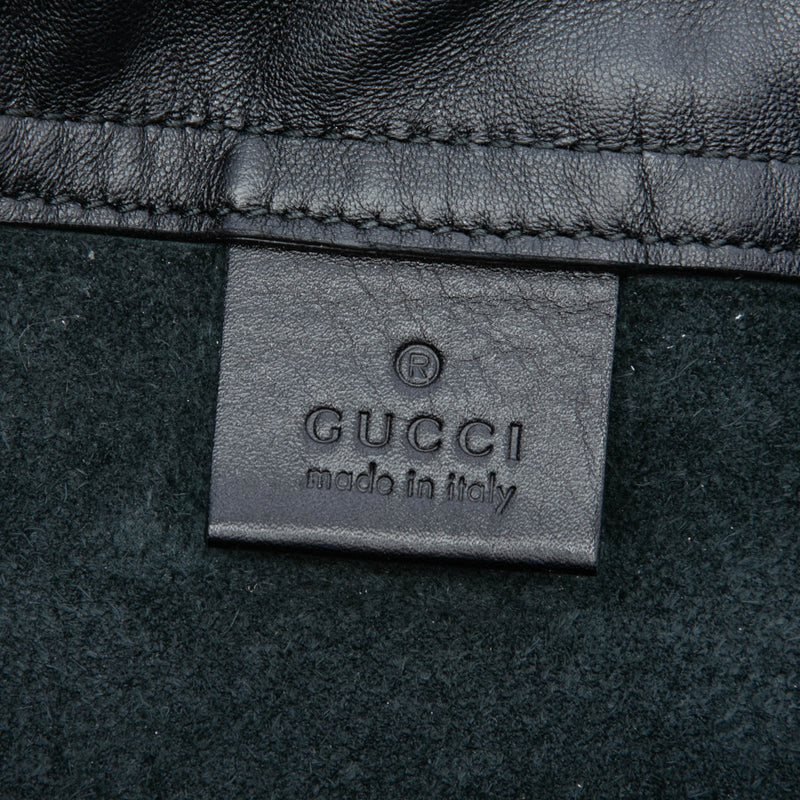 Grained Calfskin Web Logo Drawstring Backpack - Image 5