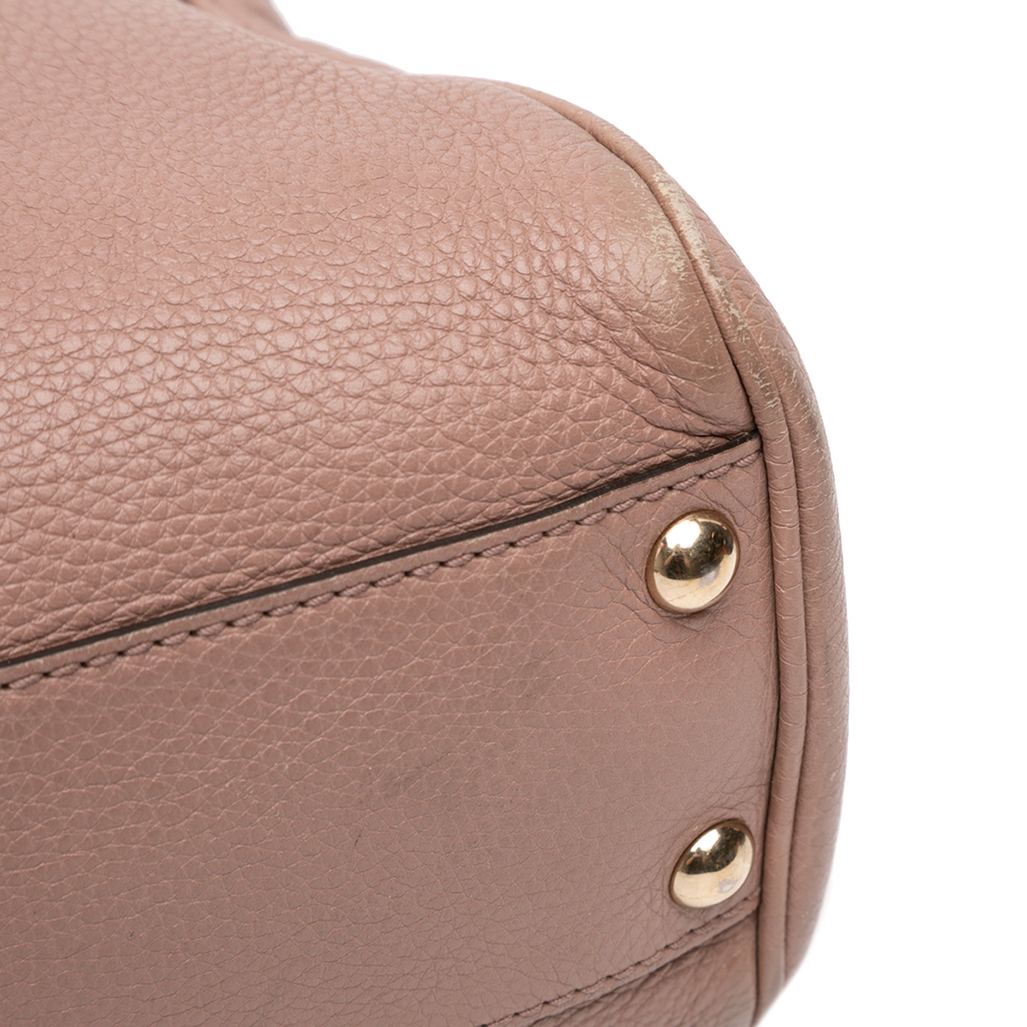 Small Calfskin Bamboo Shopper Satchel - Image 9