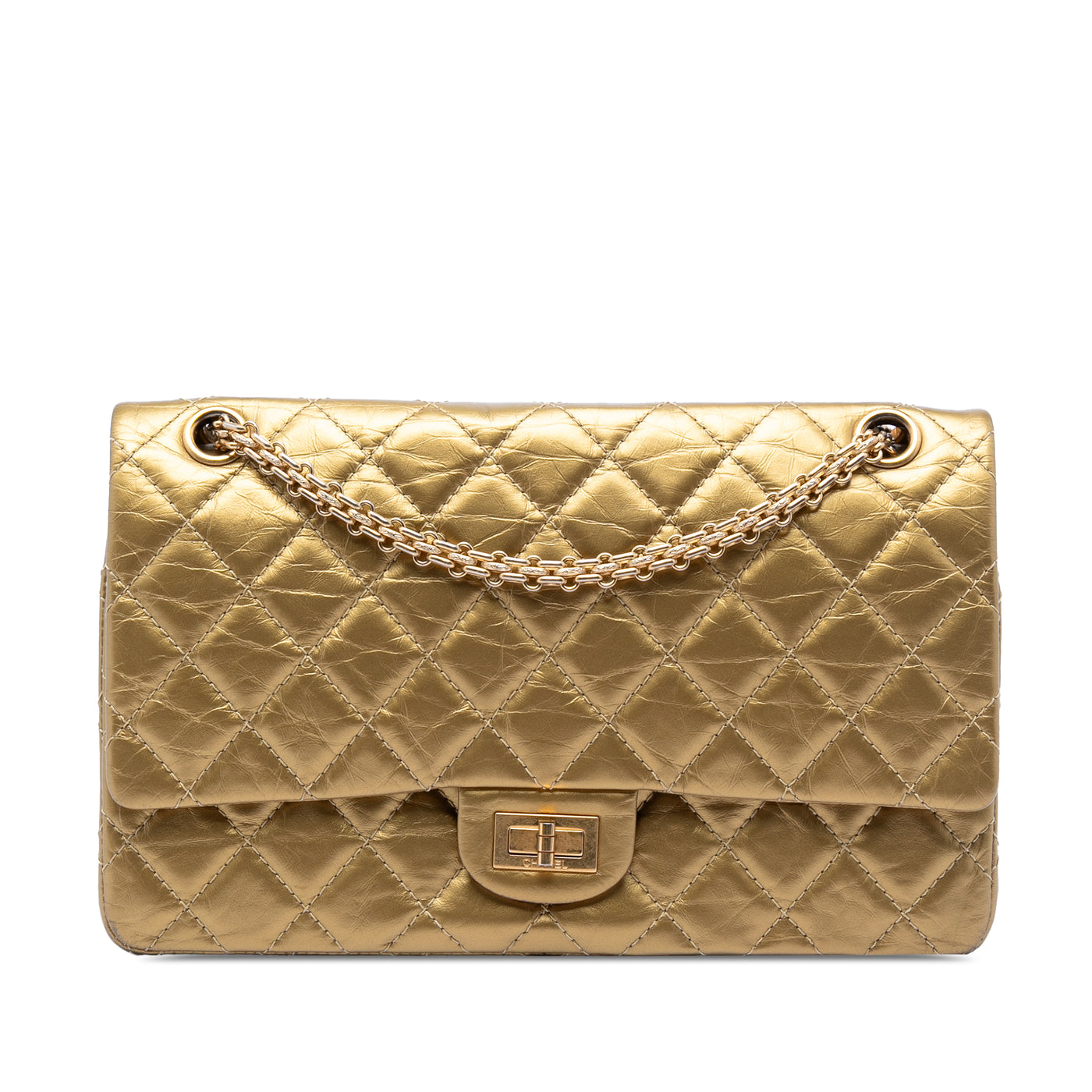 Quilted Metallic Aged Calfskin Reissue 2.55 Double Flap 226 - Image 1