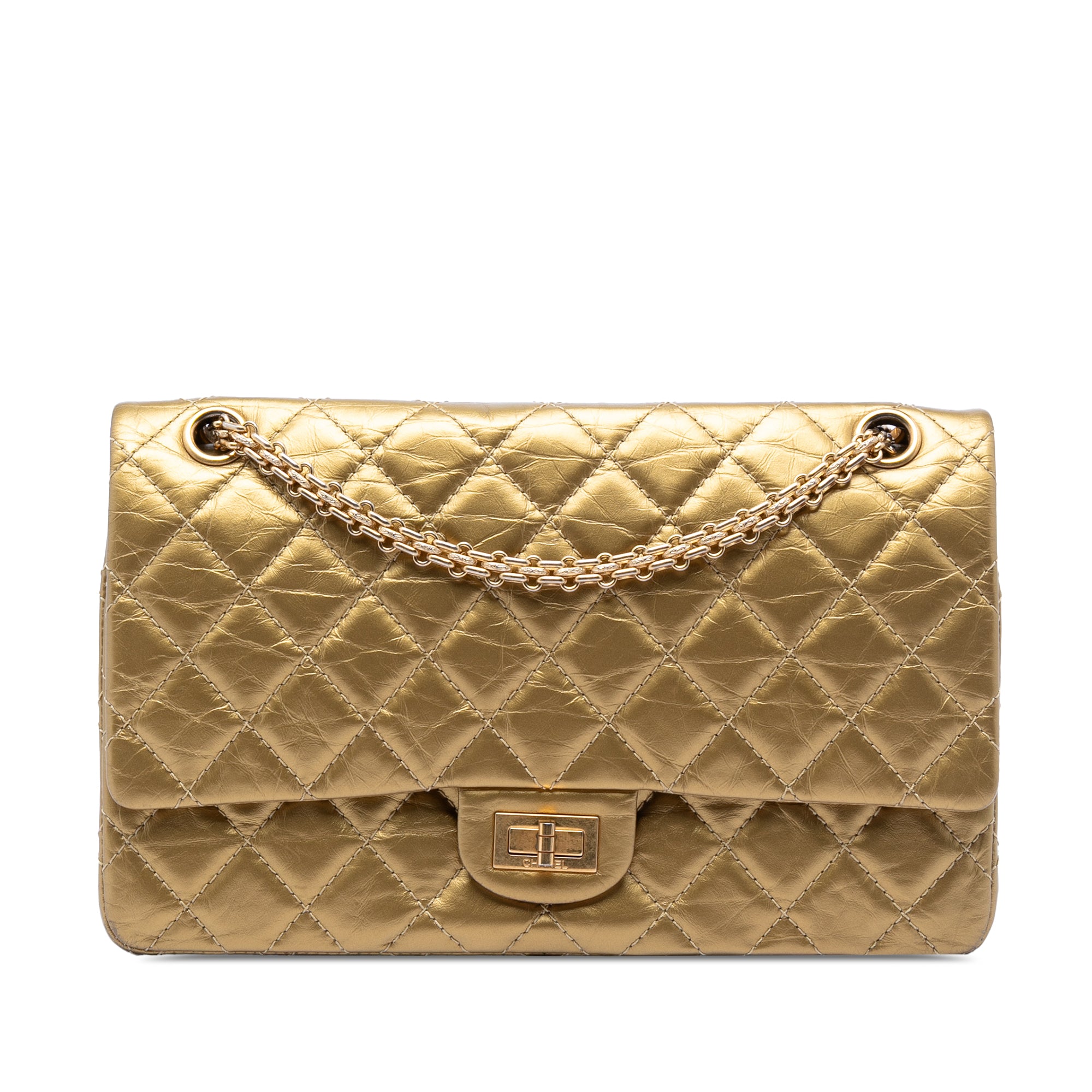 Quilted Metallic Aged Calfskin Reissue 2.55 Double Flap 226 - Image 1
