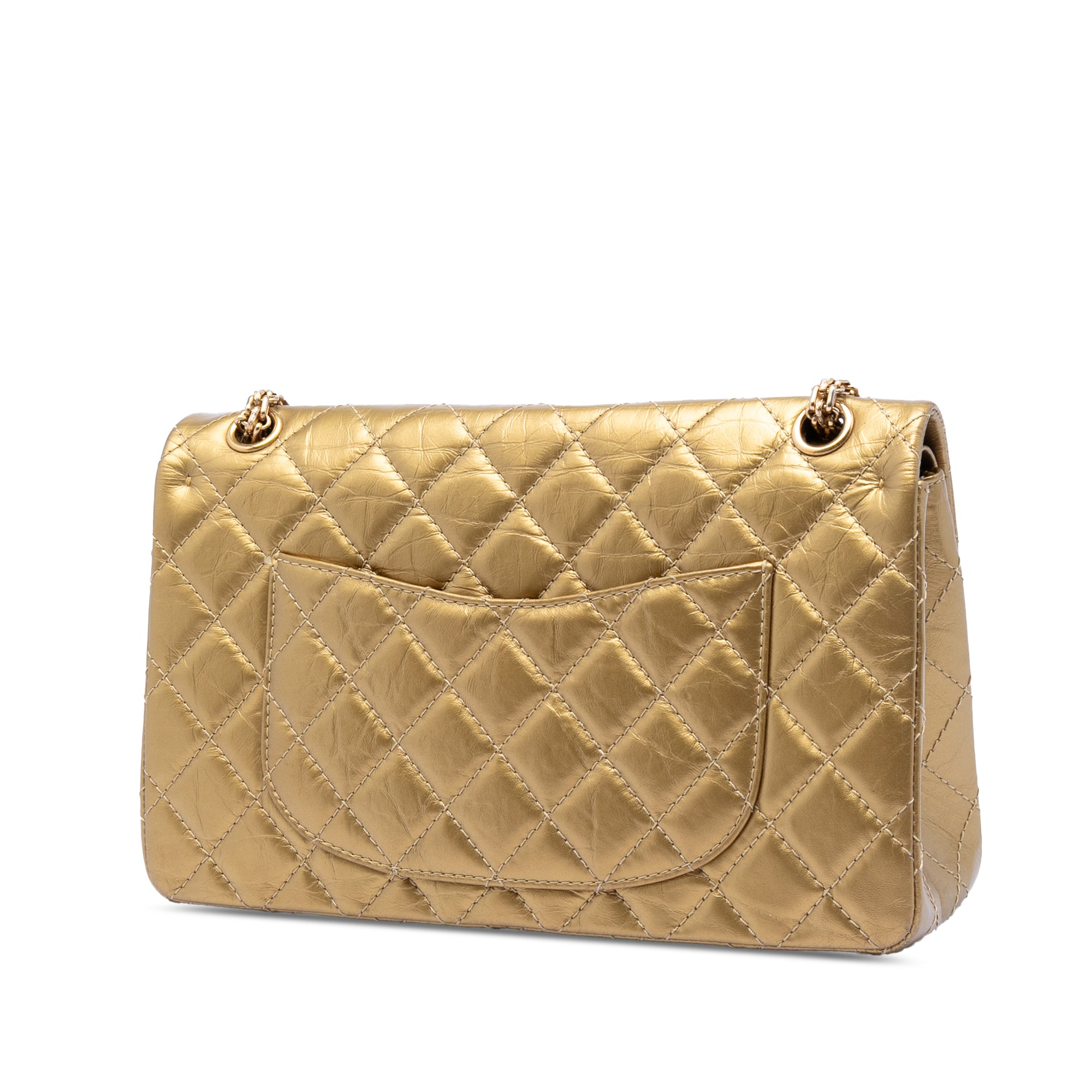 Quilted Metallic Aged Calfskin Reissue 2.55 Double Flap 226 - Image 2