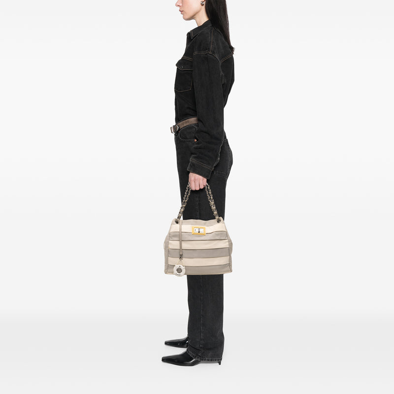 Bicolor Nylon Grosgrain Reissue 2.55 Shopping Tote - Image 11