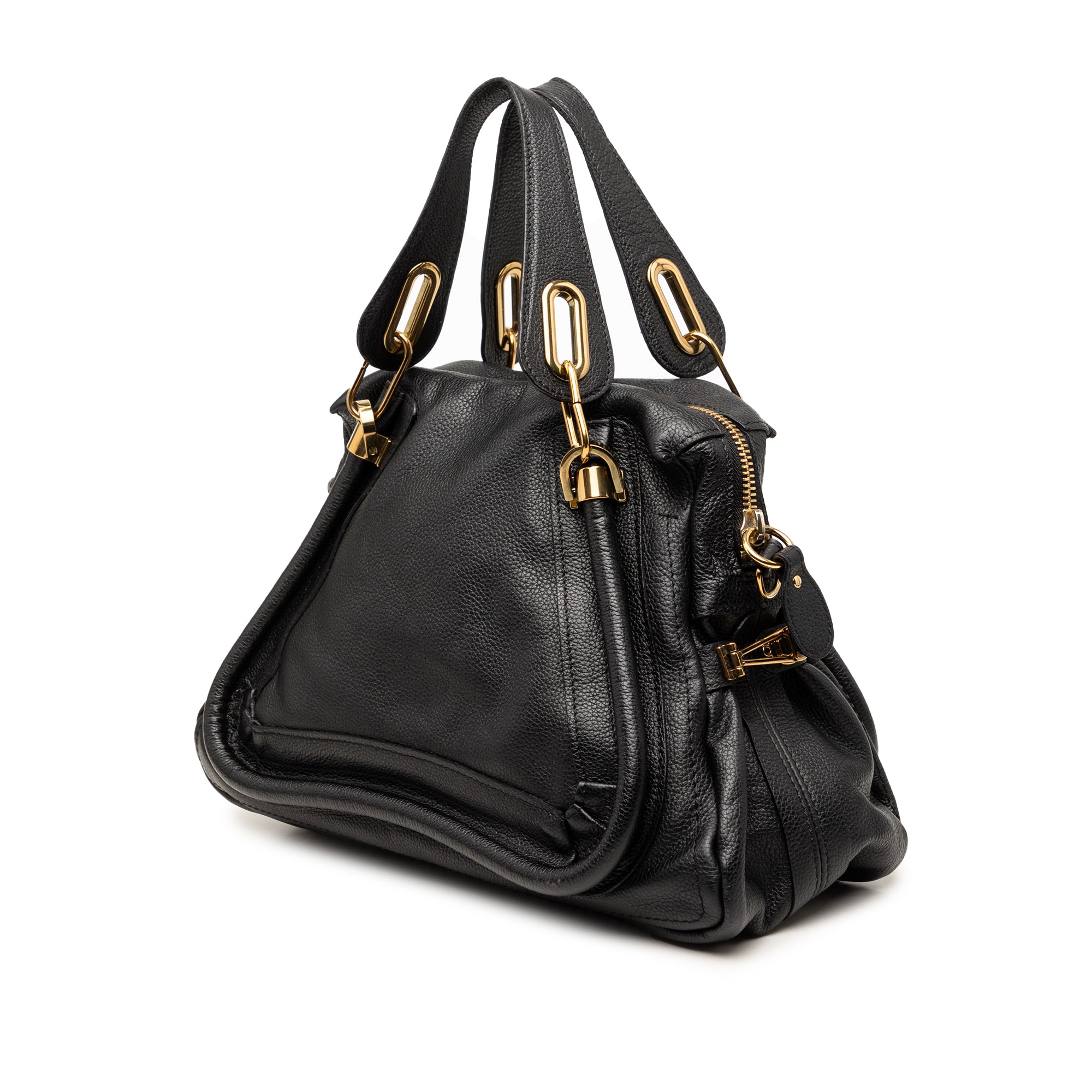 Medium Pebbled Leather Paraty Satchel - Image 2