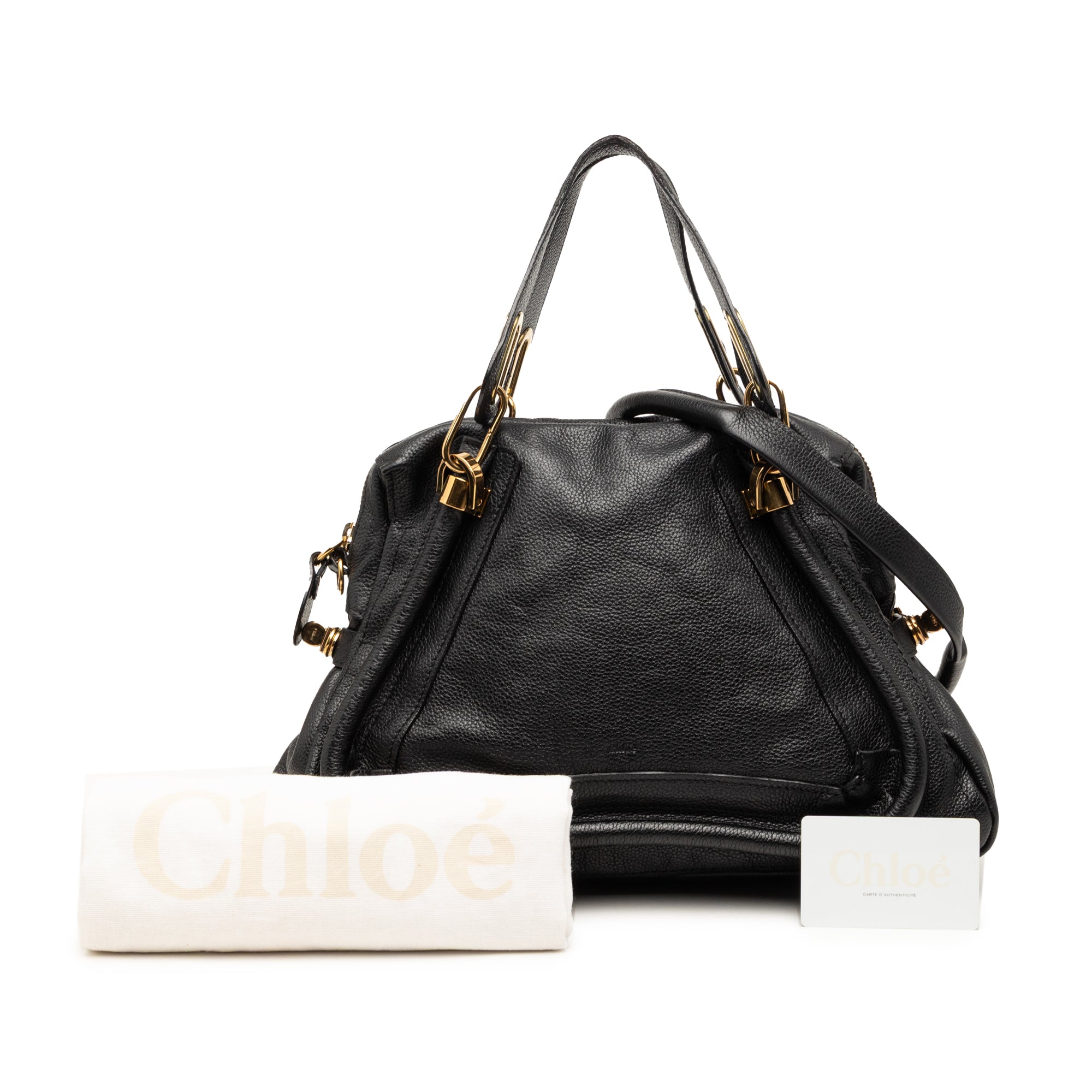 Medium Pebbled Leather Paraty Satchel - Image 8