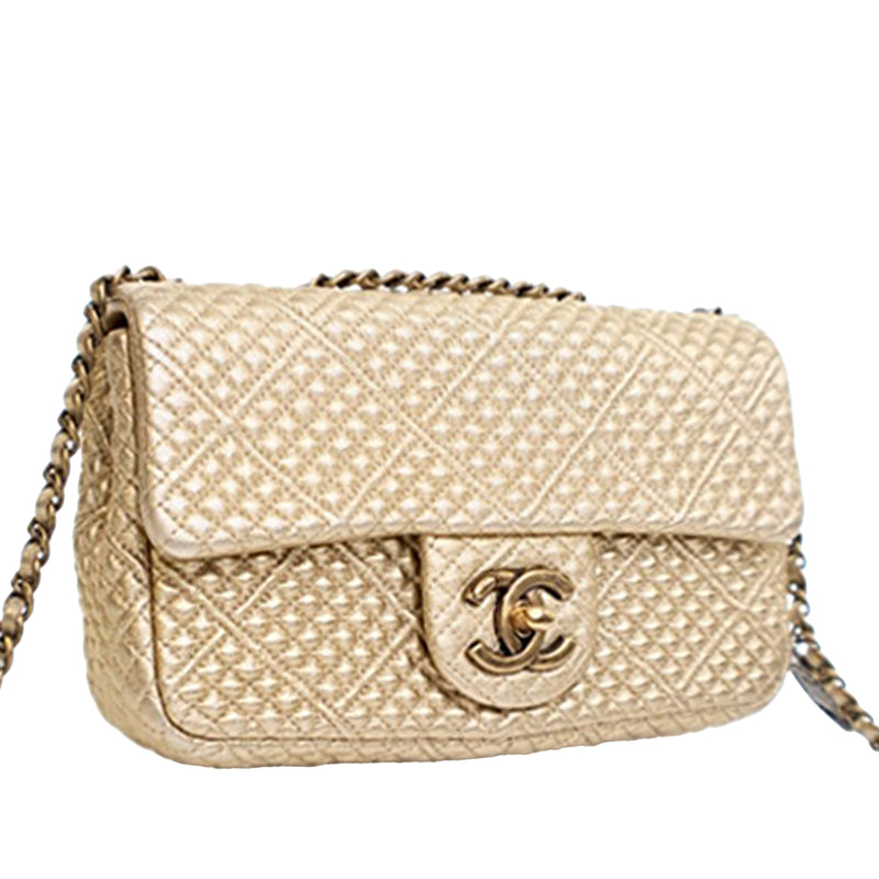 Small Micro Quilted Metallic Lambskin Coin Flap - Image 3