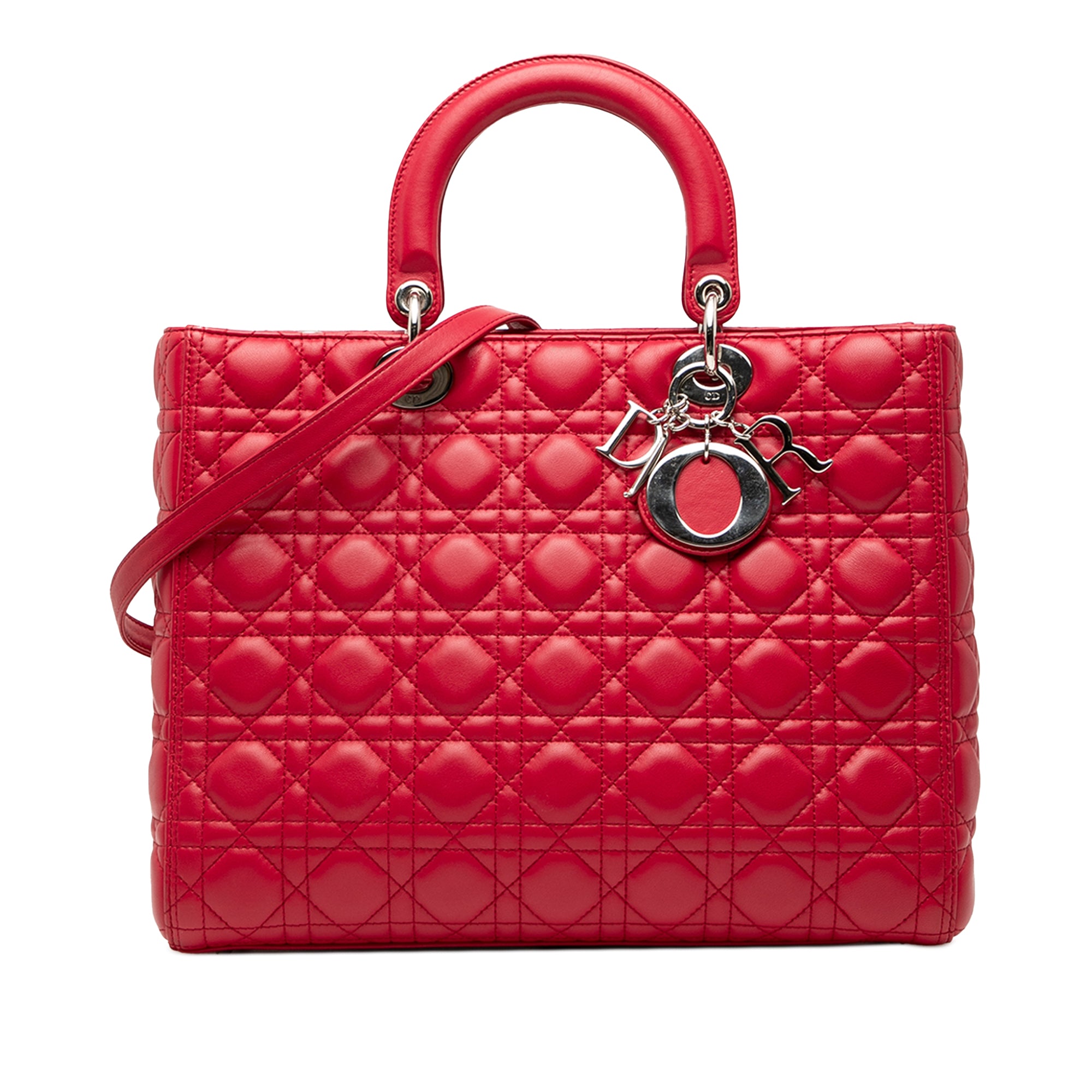 Large Lambskin Cannage Lady Dior - Image 1