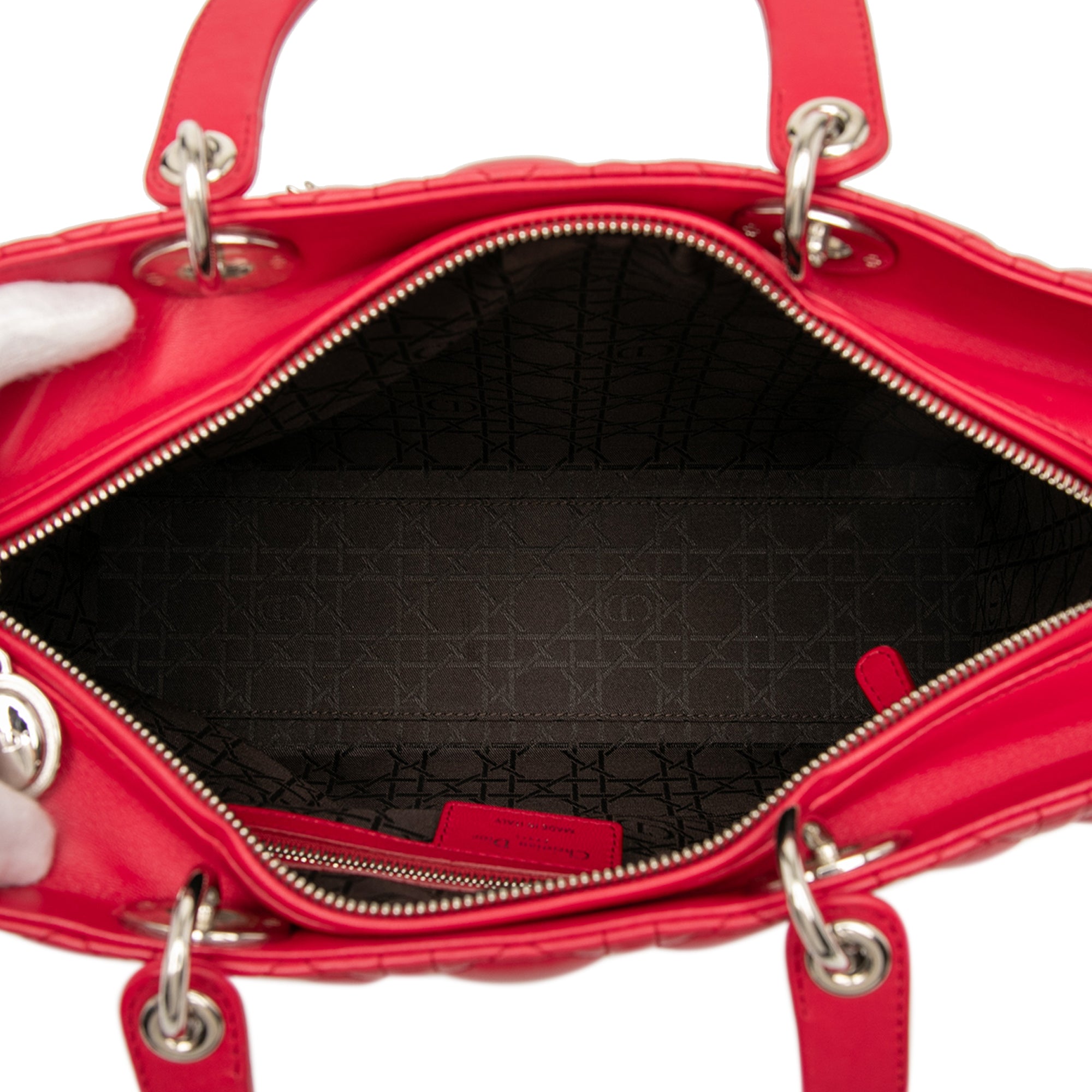 Large Lambskin Cannage Lady Dior - Image 4