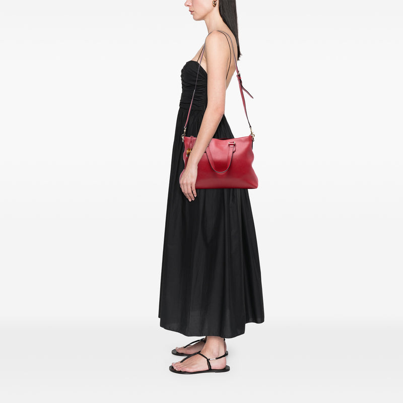 Leather Bamboo Tassel Satchel - Image 7