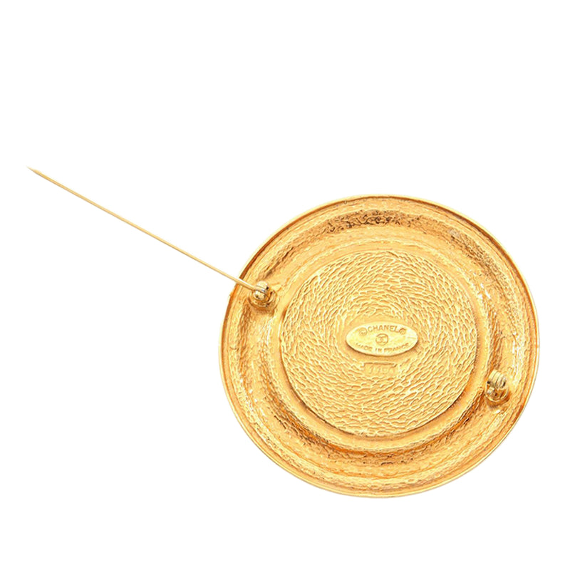 Gold Plated 31 Rue Cambon Round Brooch - Image 2