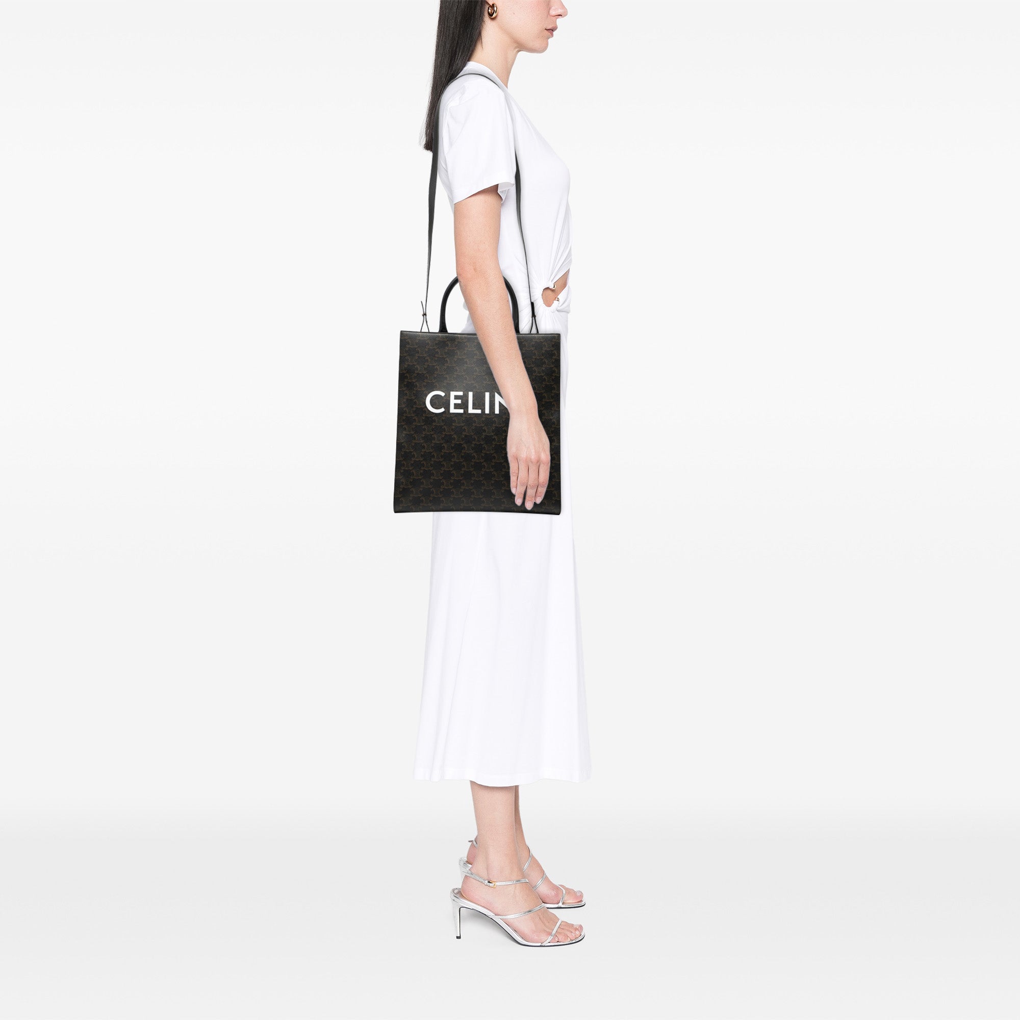 Medium Triomphe Coated Canvas Vertical Cabas Tote - Image 7