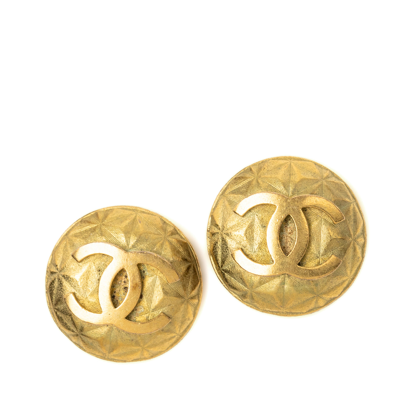 CC Gold Plated Round Clip On Earrings - Image 1