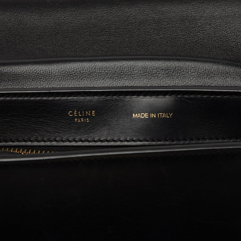 Medium Tricolor Calfskin and Canvas Trapeze Satchel - Image 5