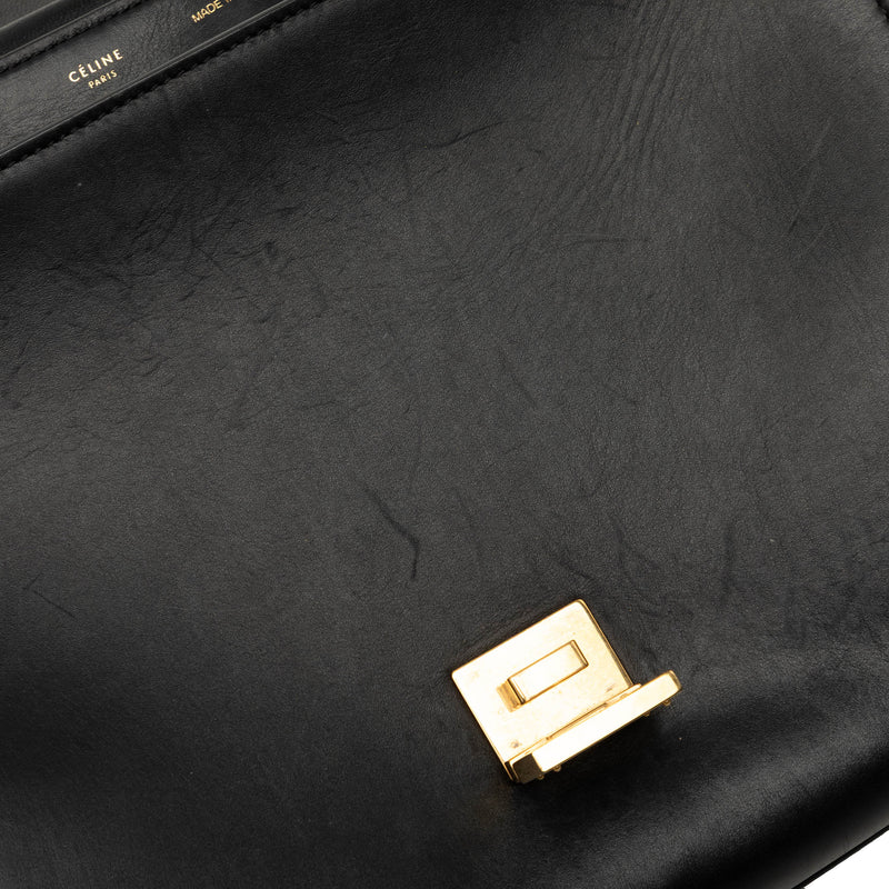 Medium Tricolor Calfskin and Canvas Trapeze Satchel - Image 7