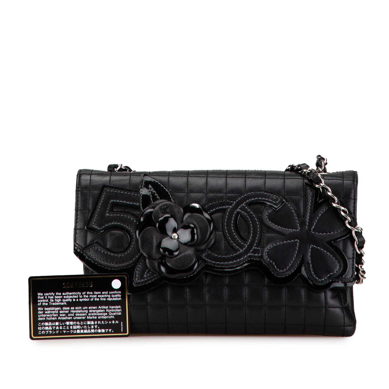 Choco Bar Calfskin Camellia No. 5 CC Shoulder Bag - Image 10