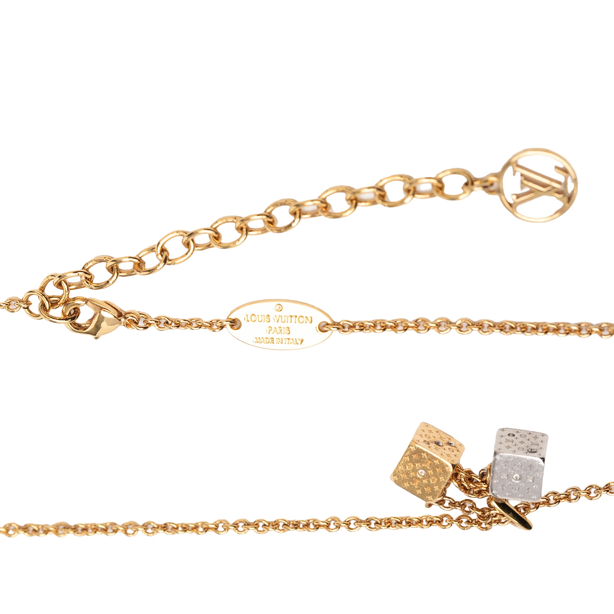Gold Plated and Silver Plated Crystal Luckygram Game On Dice Pendant Necklace - Image 5