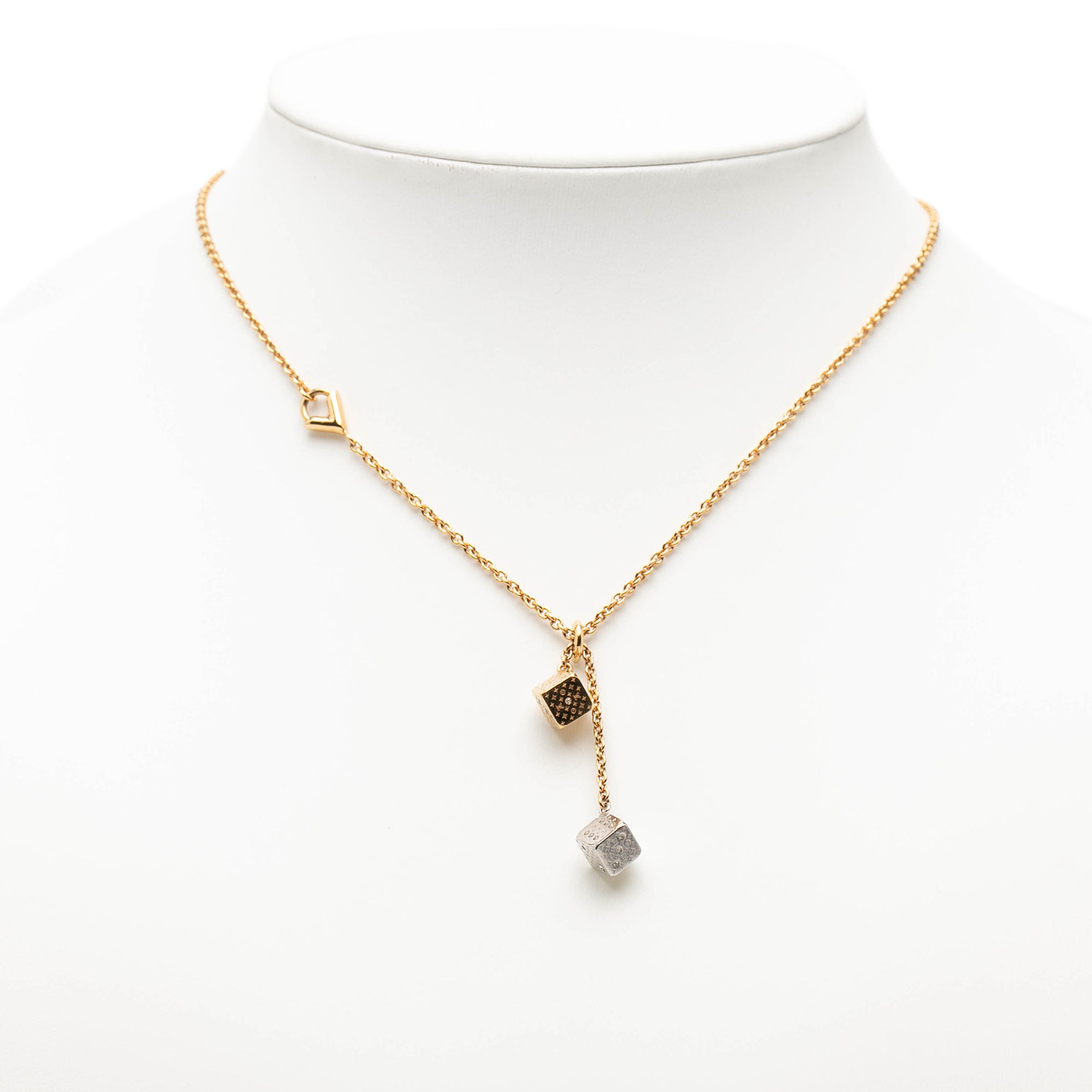 Gold Plated and Silver Plated Crystal Luckygram Game On Dice Pendant Necklace - Image 7