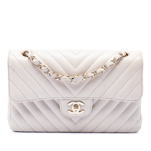 Small Classic Chevron Caviar Double Flap - Image 1