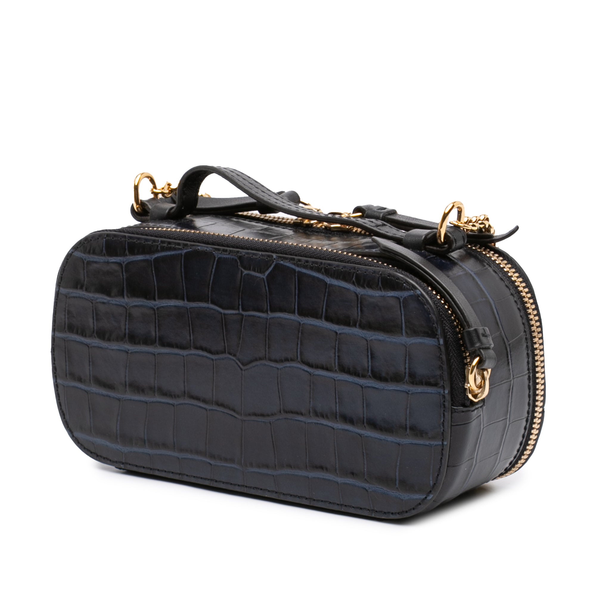 Mini Croc Embossed Leather C Vanity Bag - Image 2