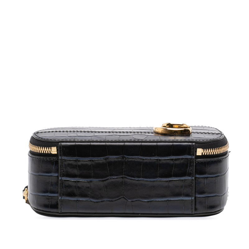 Mini Croc Embossed Leather C Vanity Bag - Image 3