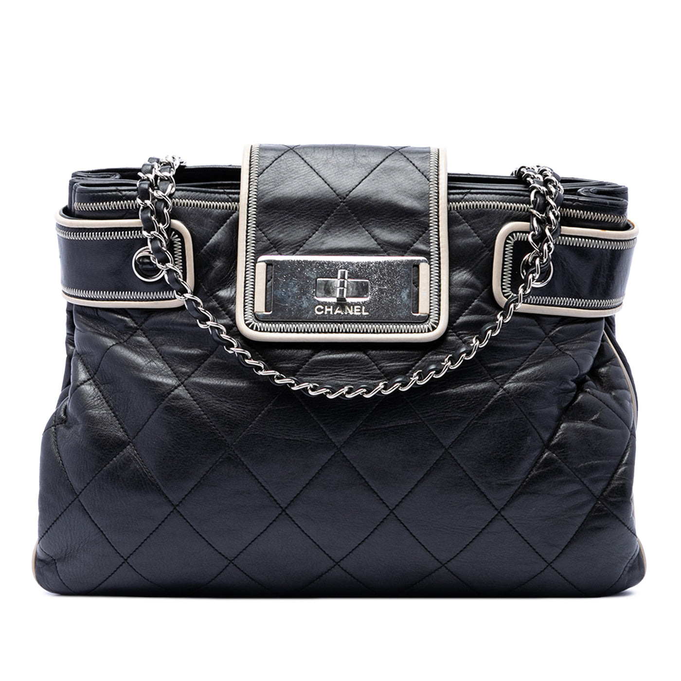 Quilted Aged Calfskin Mademoiselle Turnlock North South Tote - Image 1