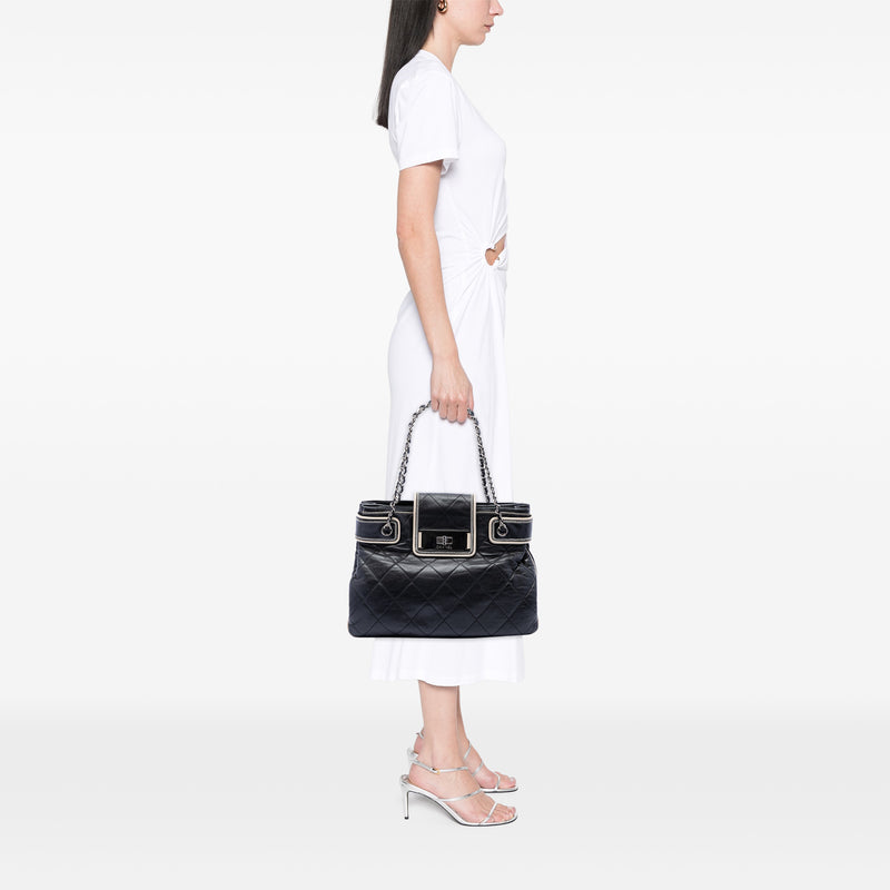 Quilted Aged Calfskin Mademoiselle Turnlock North South Tote - Image 6