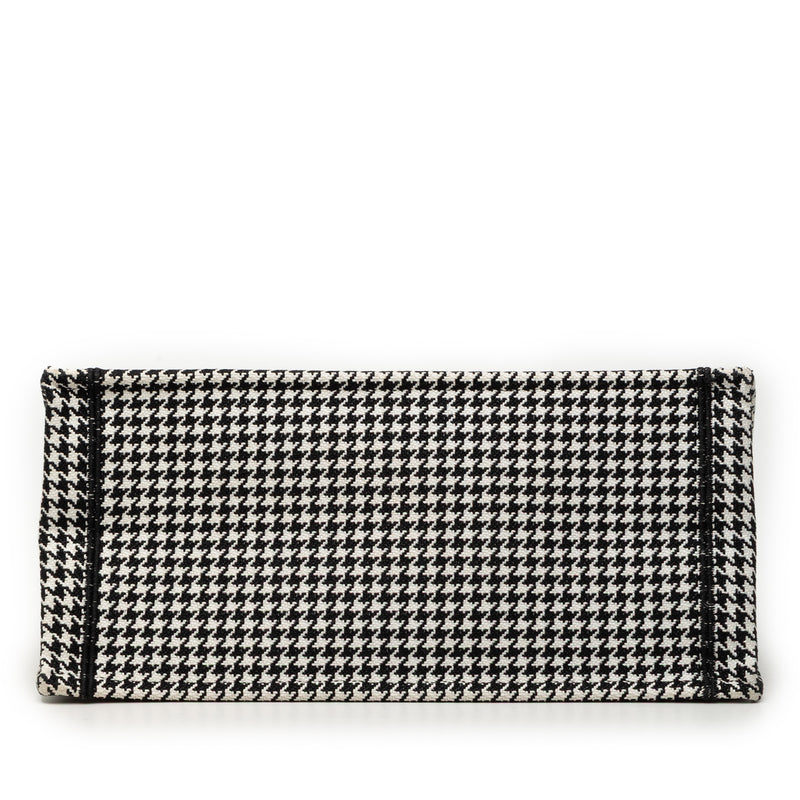 Medium Canvas Houndstooth Embroidered Book Tote - Image 3