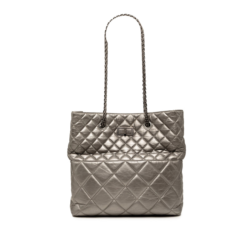 Quilted Metallic Aged Calfskin Reissue 2.55 Tote