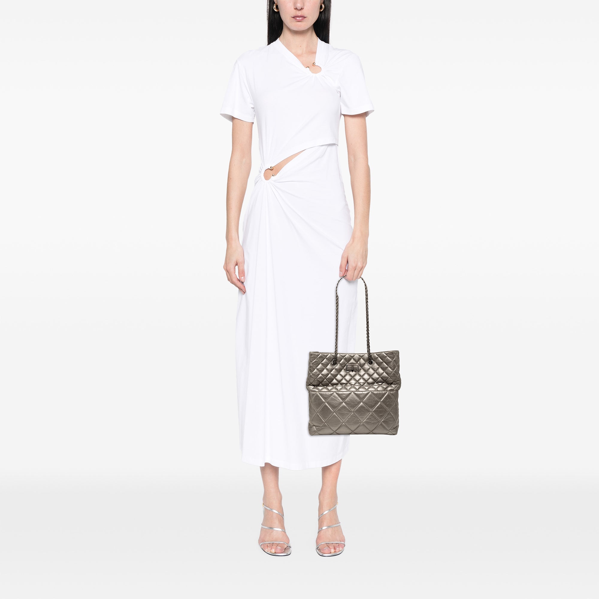 Quilted Metallic Aged Calfskin Reissue 2.55 Tote - Image 7
