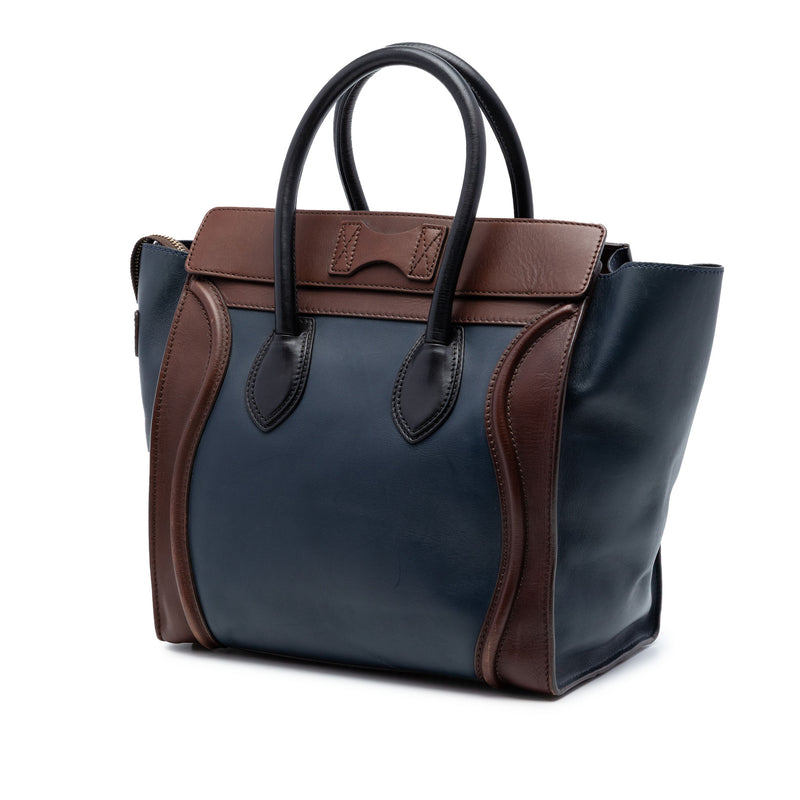 Mini Tricolor Leather Luggage Tote - Image 2