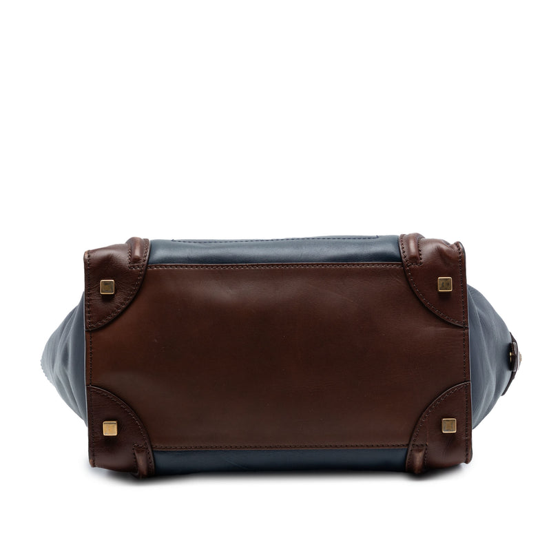 Mini Tricolor Leather Luggage Tote - Image 3