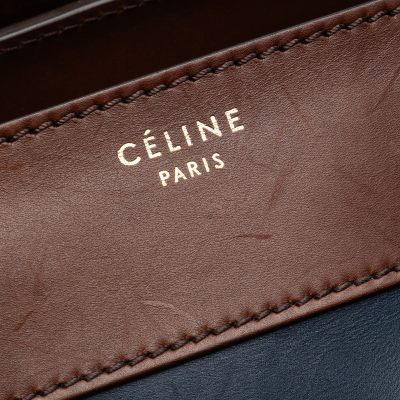 Mini Tricolor Leather Luggage Tote - Image 5