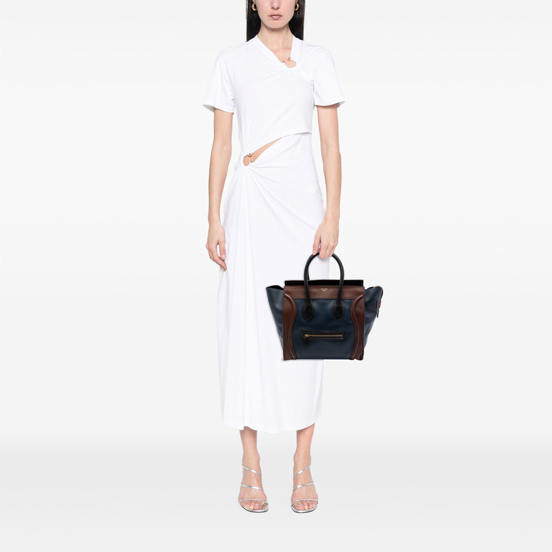 Mini Tricolor Leather Luggage Tote - Image 6