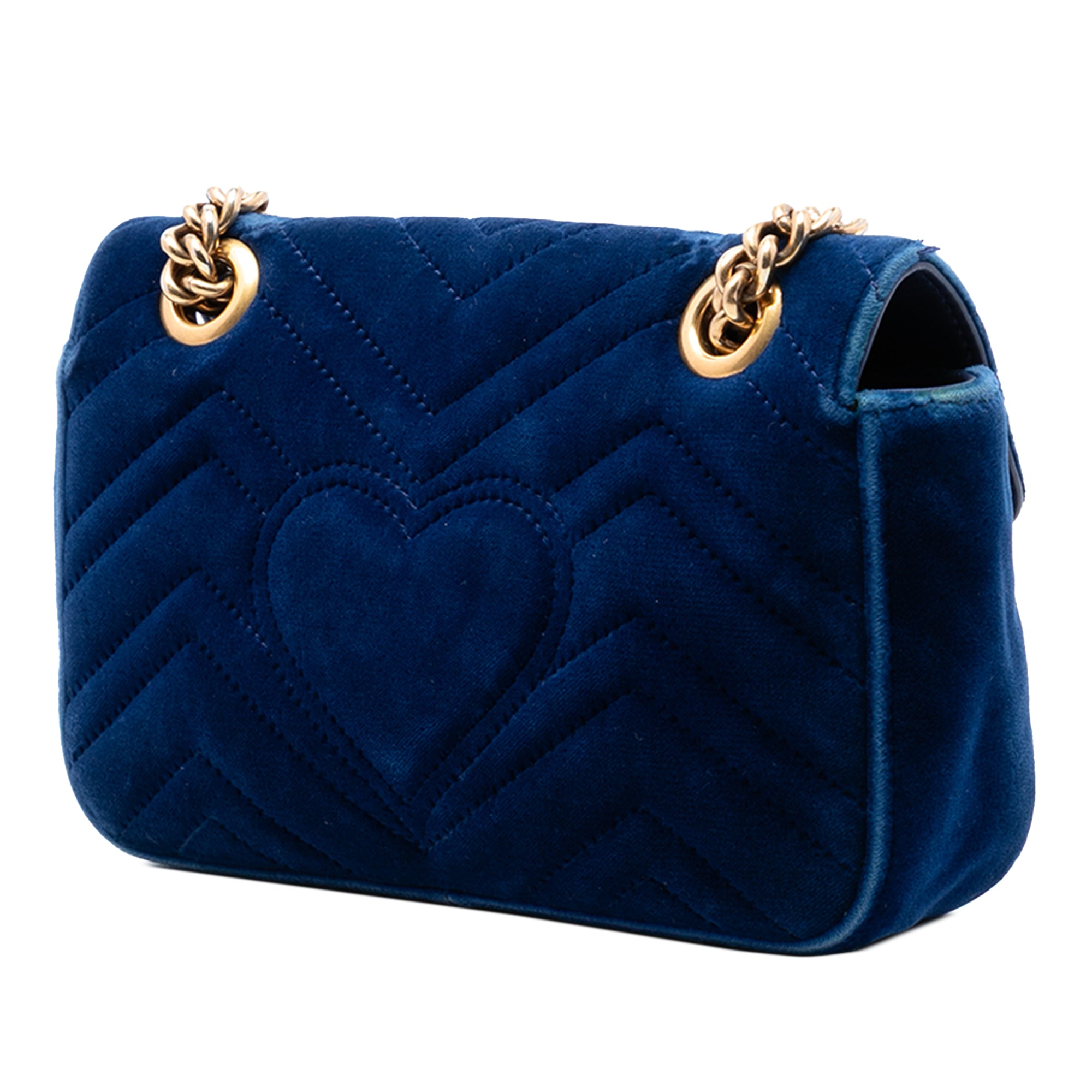 Small GG Marmont Matelasse Velvet Shoulder Bag - Image 2