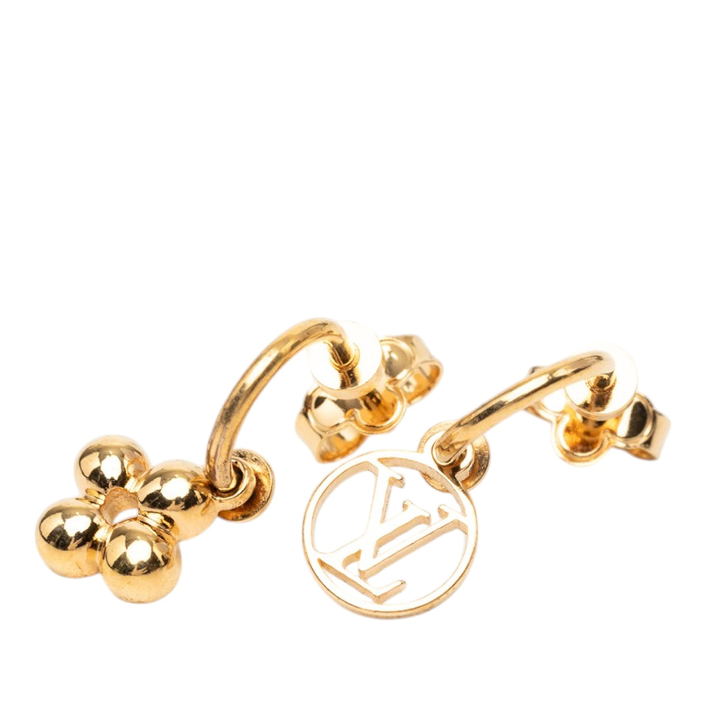 Gold Plated Blooming Push Back Earrings - Image 1