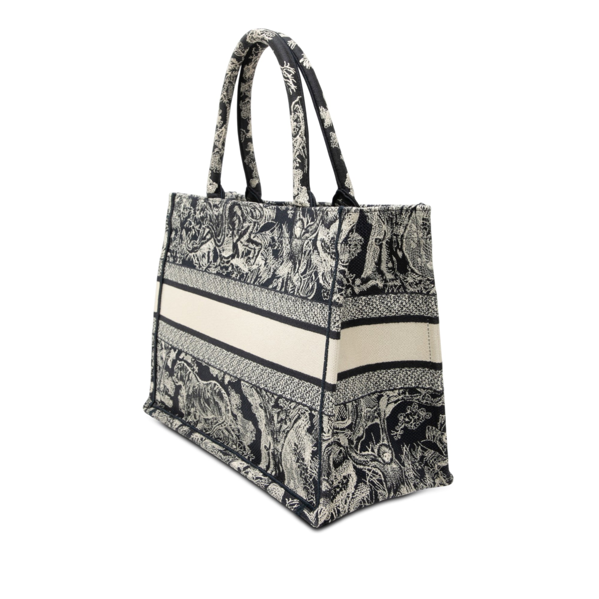 Medium Canvas Embroidered Reverse Dioriviera Toile De Jouy Book Tote - Image 2