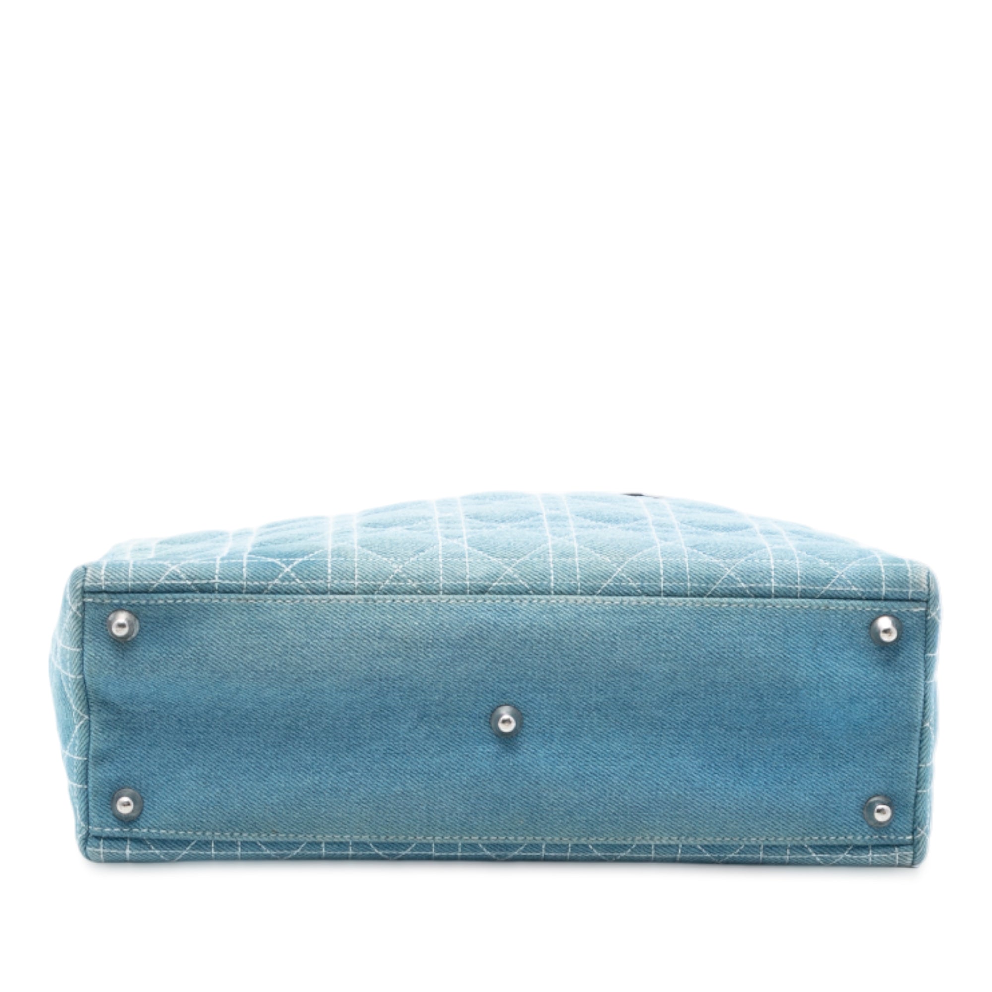 Large Denim Cannage Acrylic Handles Lady Dior - Image 3