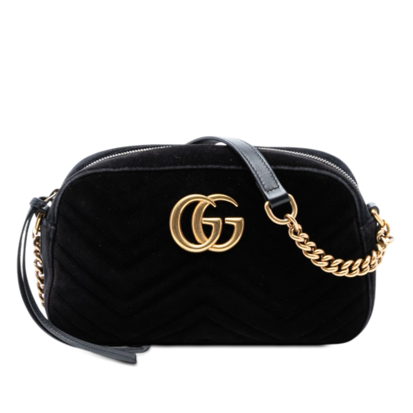 Small GG Marmont Matelasse Velvet Crossbody - Image 1