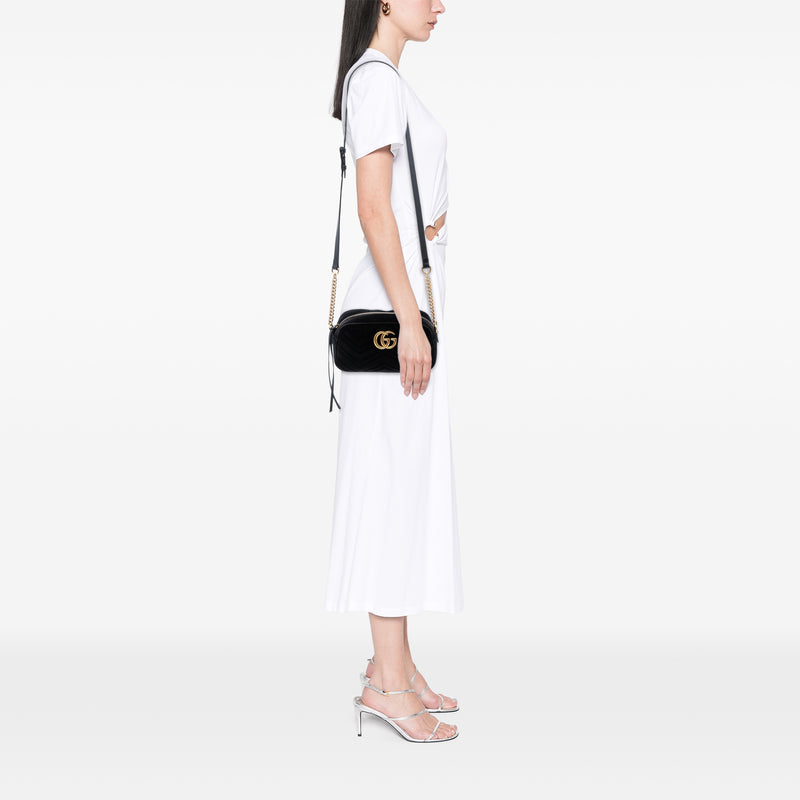 Small GG Marmont Matelasse Velvet Crossbody - Image 7