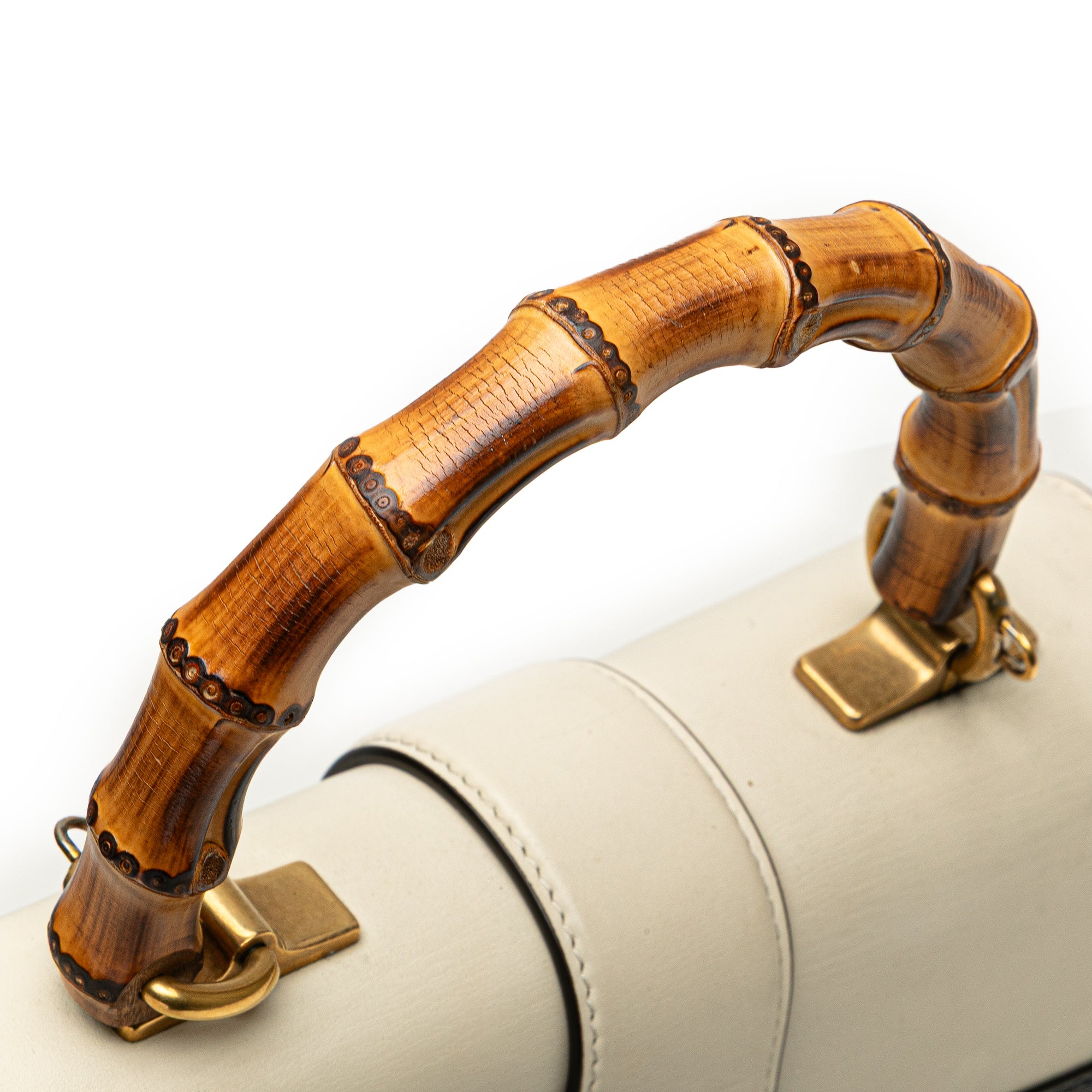Medium Leather Bamboo Dionysus Web Satchel - Image 8