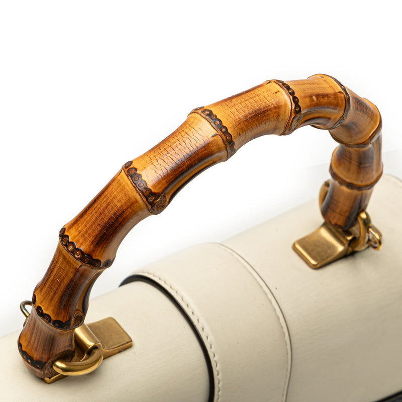 Medium Leather Bamboo Dionysus Web Satchel - Image 8