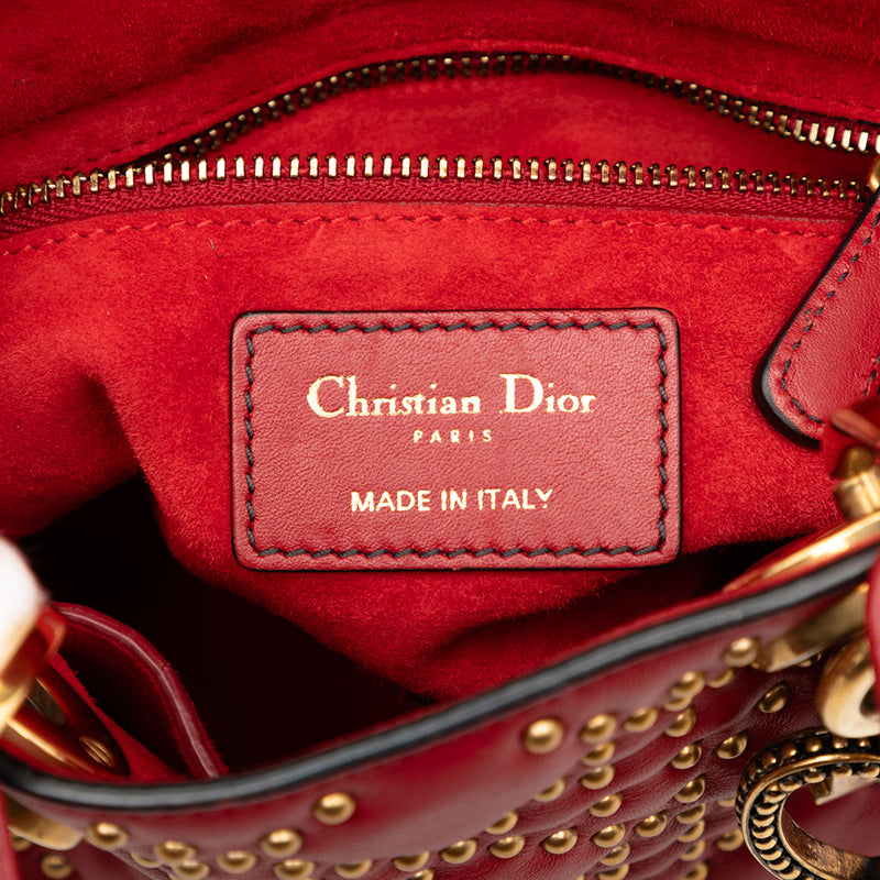 Mini Lambskin Cannage Studded Supple Lady Dior - Image 5