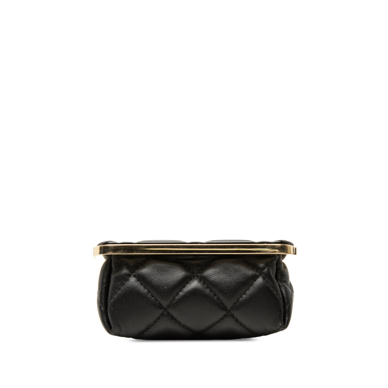 CC Quilted Acrylic and Lambskin Evening Clutch With Chain - Image 3