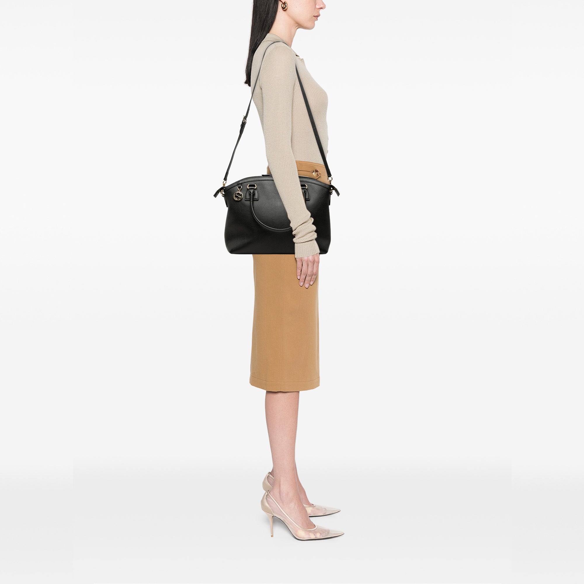 Medium Calfskin GG Charm Dome Satchel - Image 8
