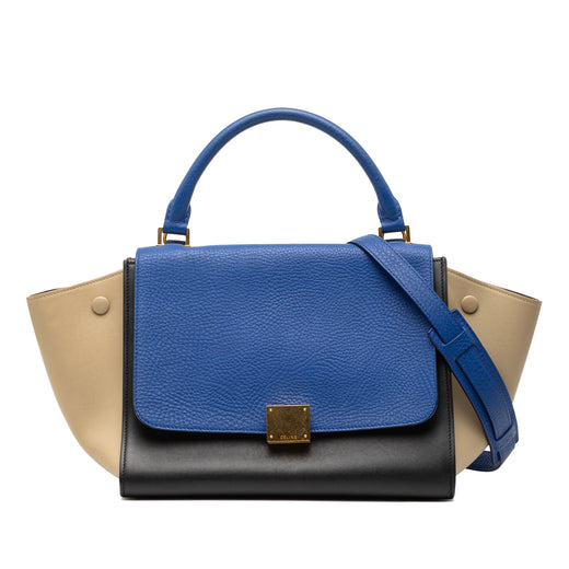 Small Tricolor Leather Trapeze Satchel - Image 1